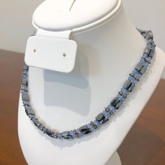 Blue Black Bead Chain Magnetic Necklace Bracelet Wrap Pre-Owned. - Picture 3 of 14
